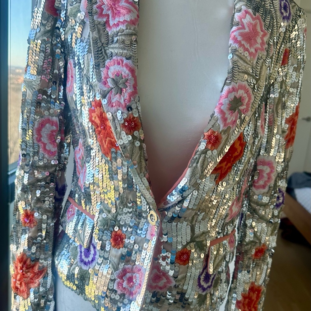 Alice + Olivia Multicolor Sequin Blazer - Picture 4 of 8